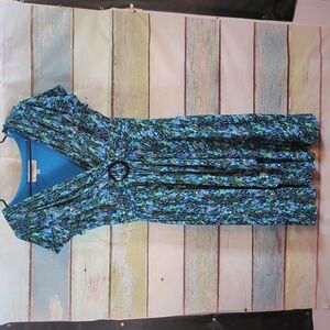 Blue Patterned Women's Dress